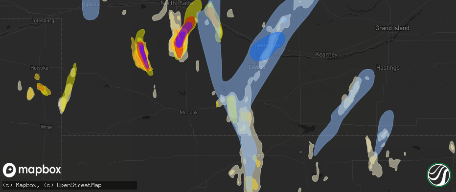 Hail map in Cambridge, NE on May 30, 2026