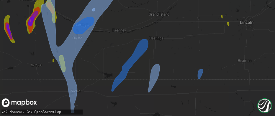 Hail map in Campbell, NE on May 30, 2026