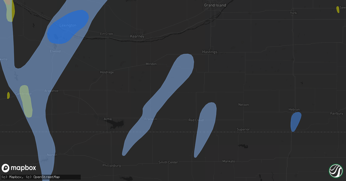Hail map in Campbell, NE on May 30, 2026