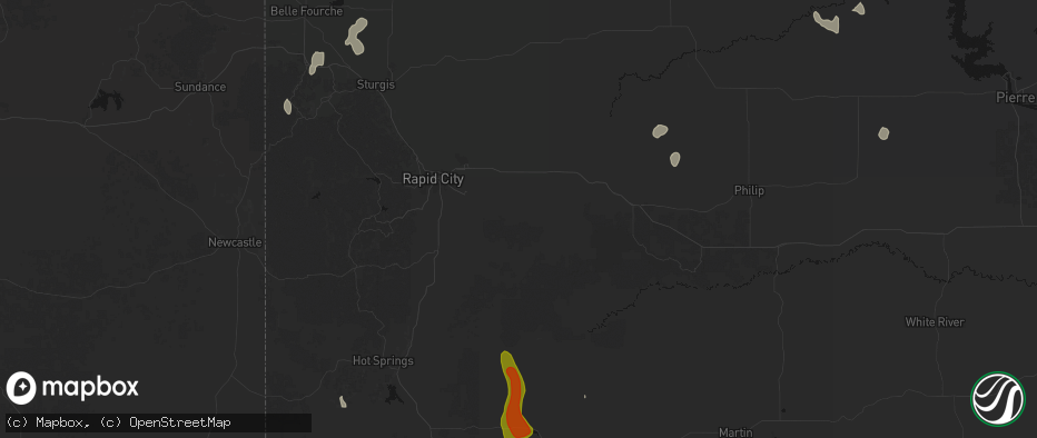 Hail map in Caputa, SD on May 30, 2026