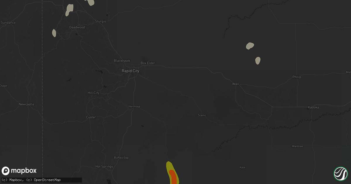 Hail map in Caputa, SD on May 30, 2026