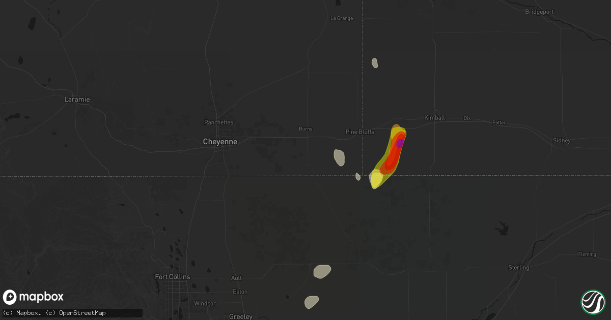 Hail map in Carpenter, WY on May 30, 2026