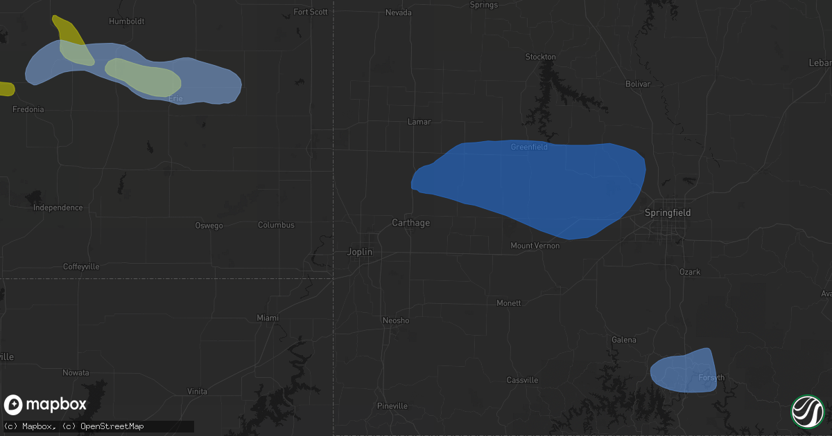 Hail map in Carthage, MO on May 30, 2026