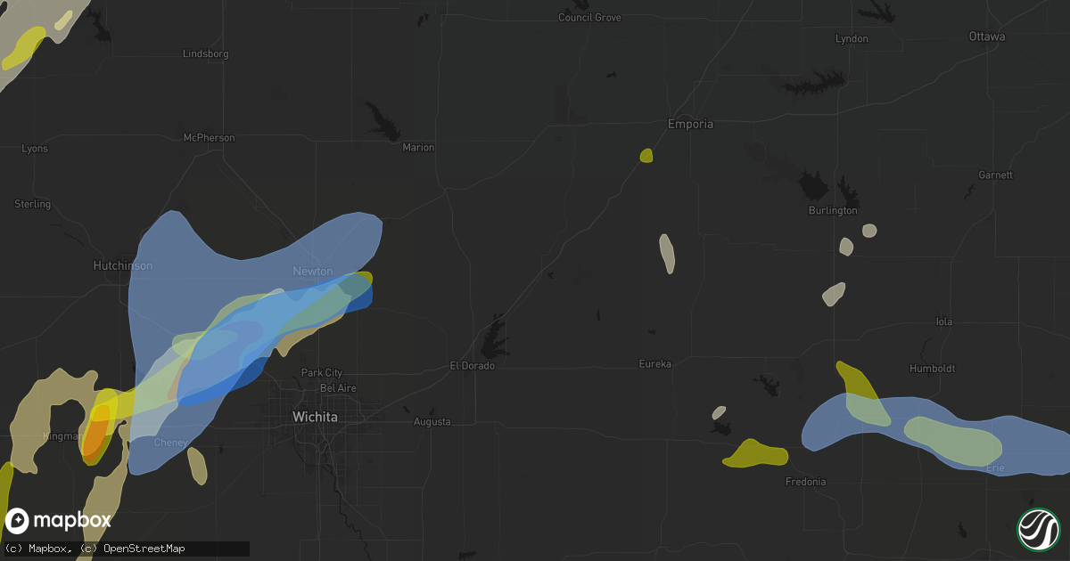 Hail map in Cassoday, KS on May 30, 2026