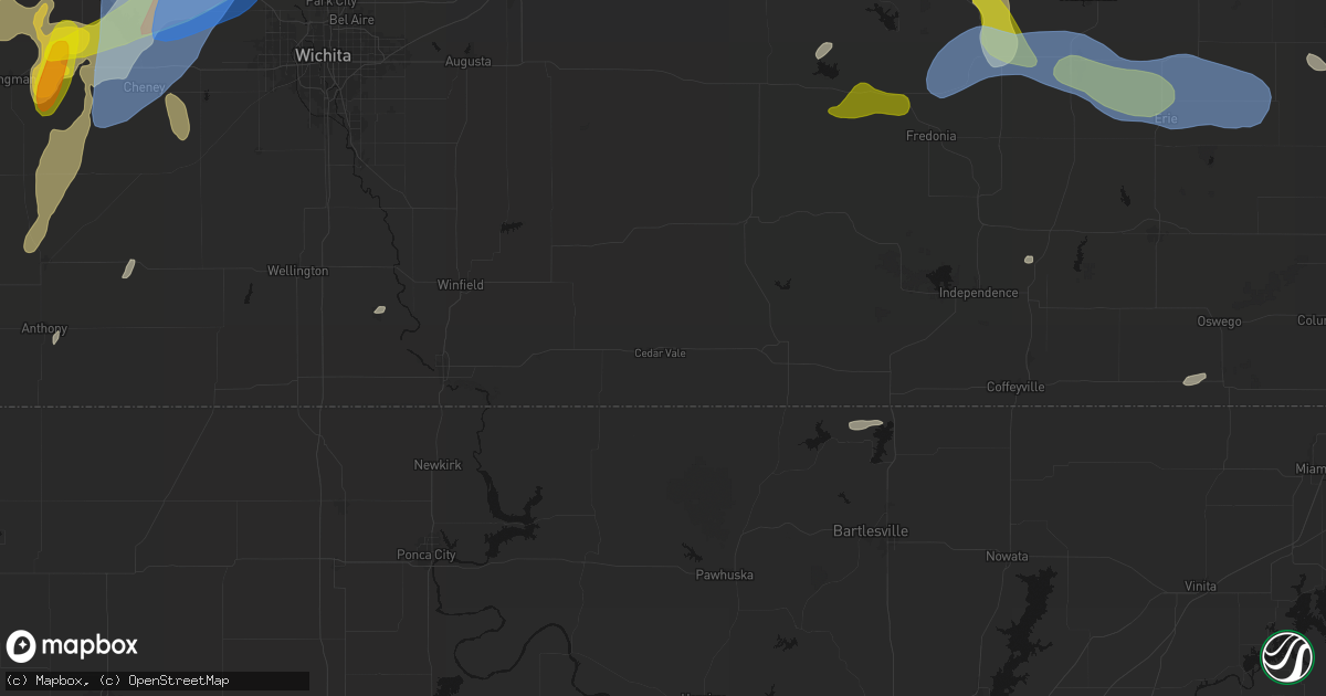 Hail map in Cedar Vale, KS on May 30, 2026