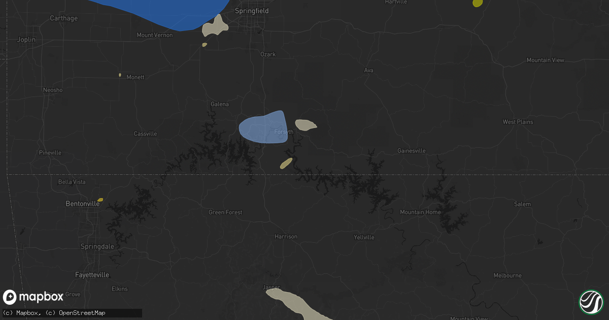 Hail map in Cedarcreek, MO on May 30, 2026