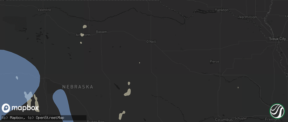 Hail map in Chambers, NE on May 30, 2026