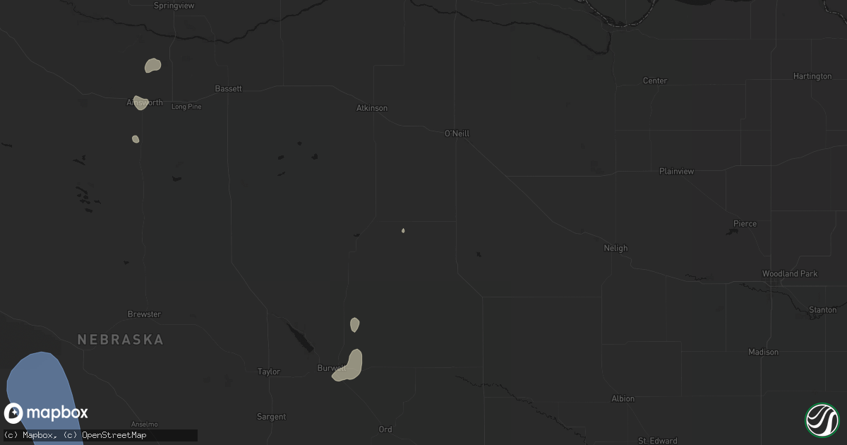 Hail map in Chambers, NE on May 30, 2026