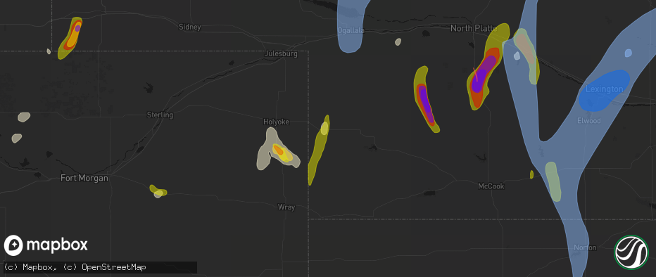 Hail map in Champion, NE on May 30, 2026