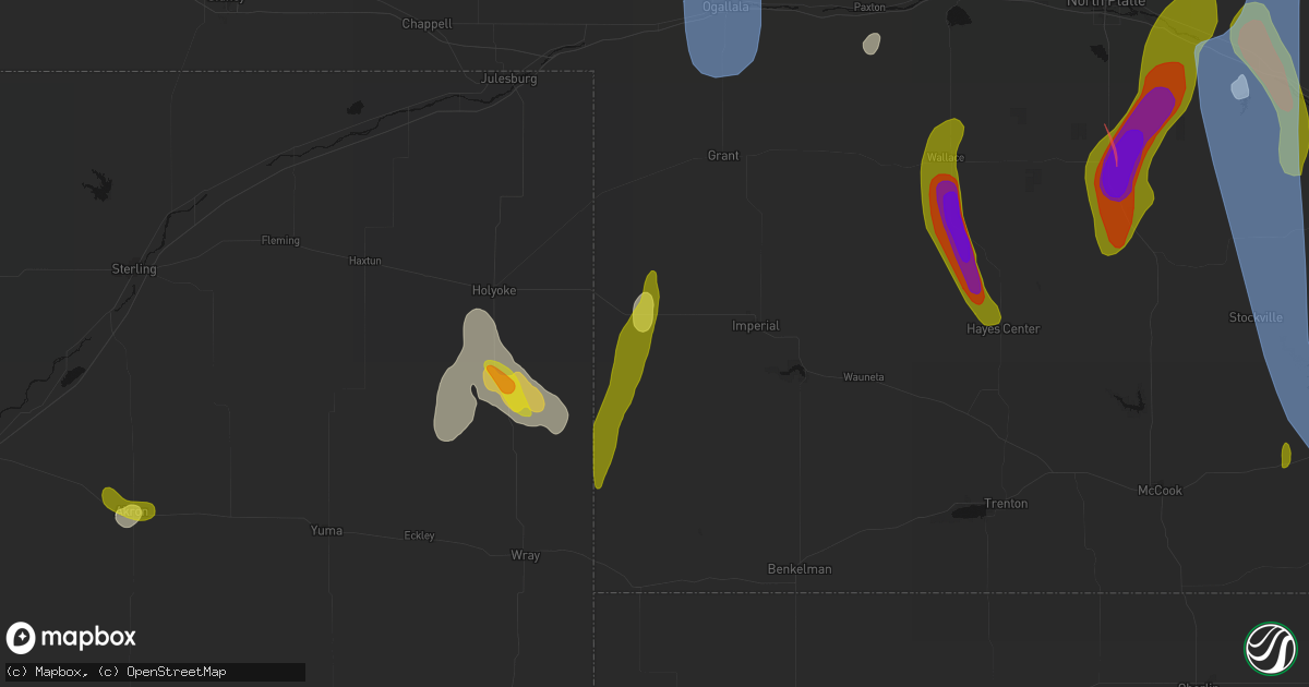 Hail map in Champion, NE on May 30, 2026