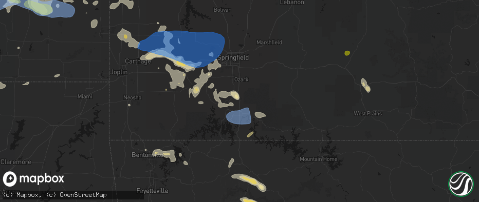 Hail map in Chestnutridge, MO on May 30, 2026