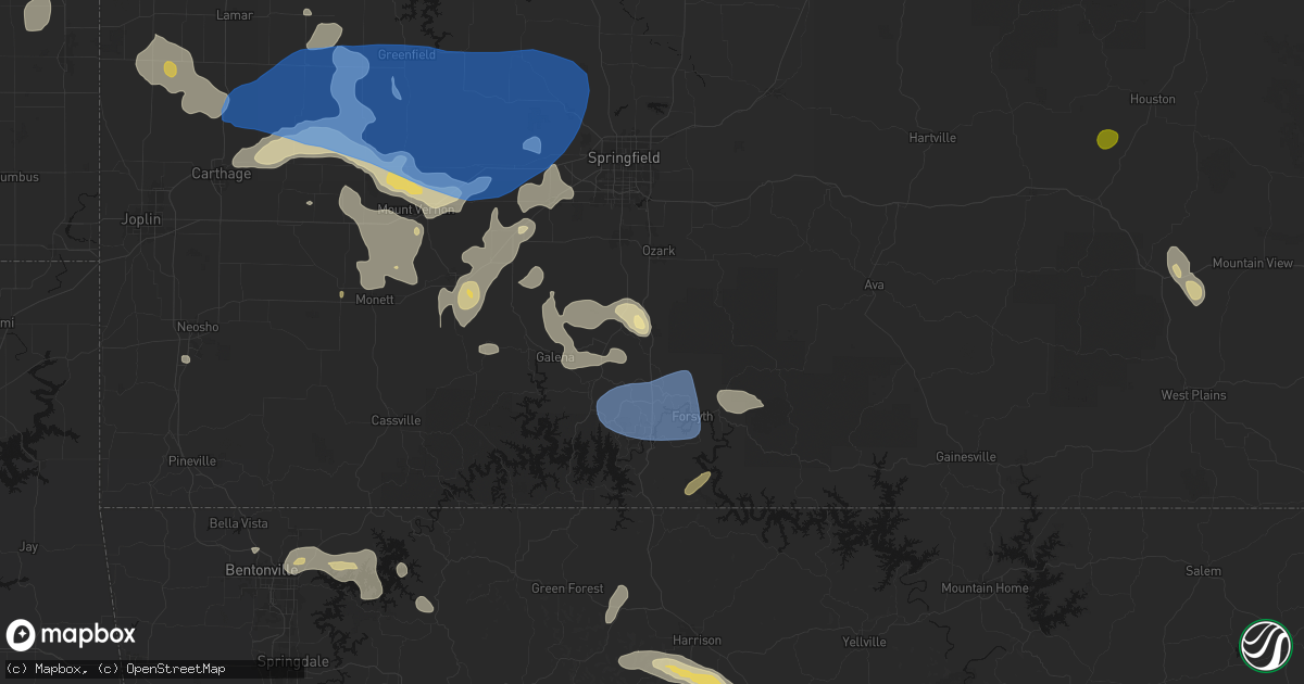 Hail map in Chestnutridge, MO on May 30, 2026