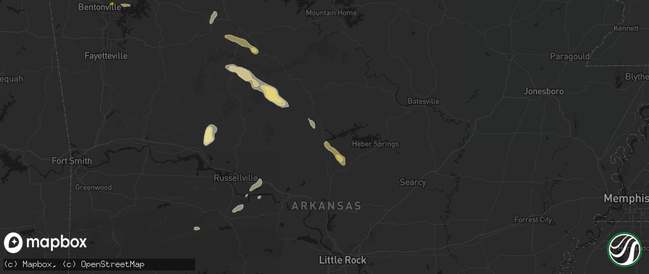 Hail map in Choctaw, AR on May 30, 2026