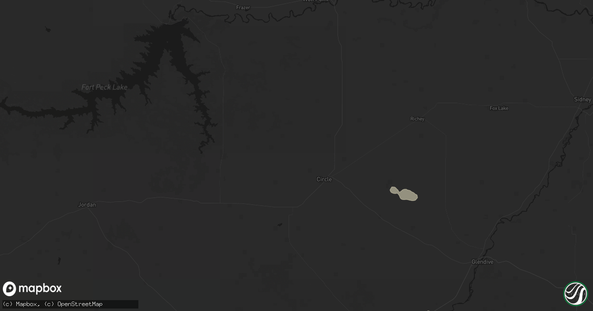 Hail map in Circle, MT on May 30, 2026