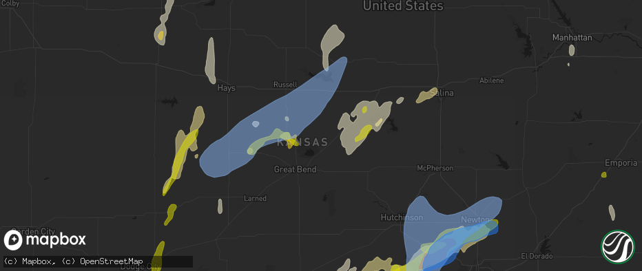 Hail map in Claflin, KS on May 30, 2026
