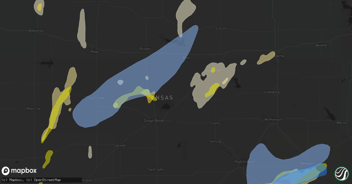 Hail map in Claflin, KS on May 30, 2026