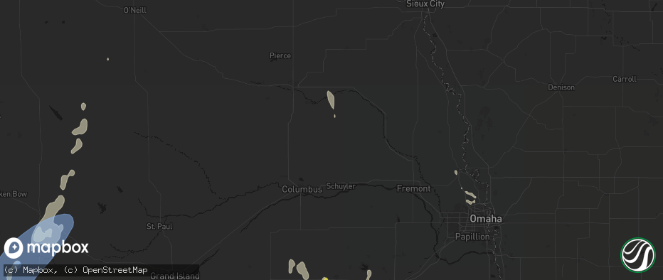 Hail map in Clarkson, NE on May 30, 2026