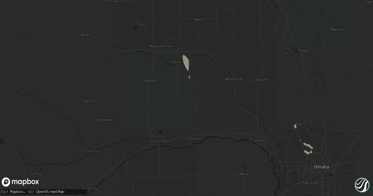 Hail map in Clarkson, NE on May 30, 2026