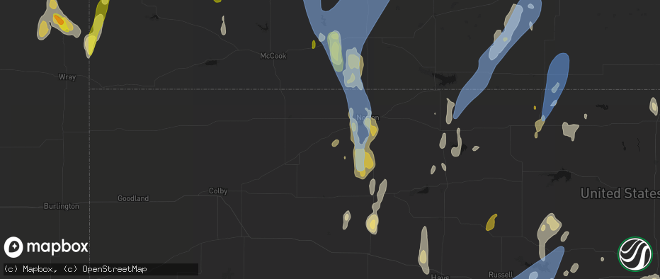 Hail map in Clayton, KS on May 30, 2026