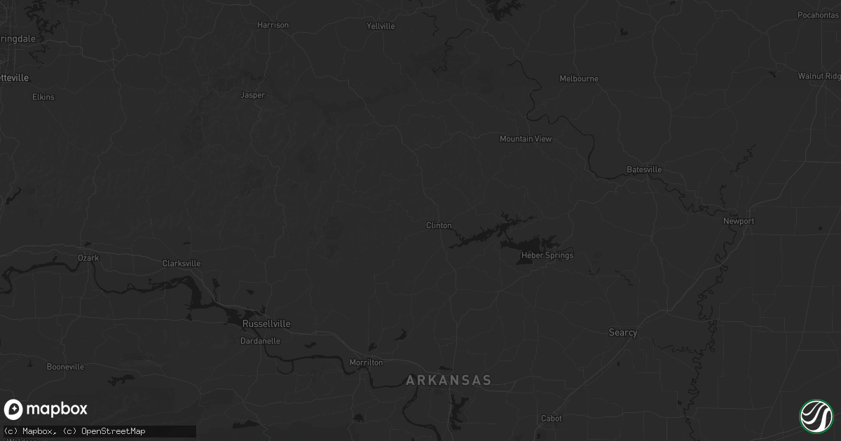 Hail map in Clinton, AR on May 30, 2026