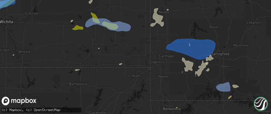 Hail map in Columbus, KS on May 30, 2026