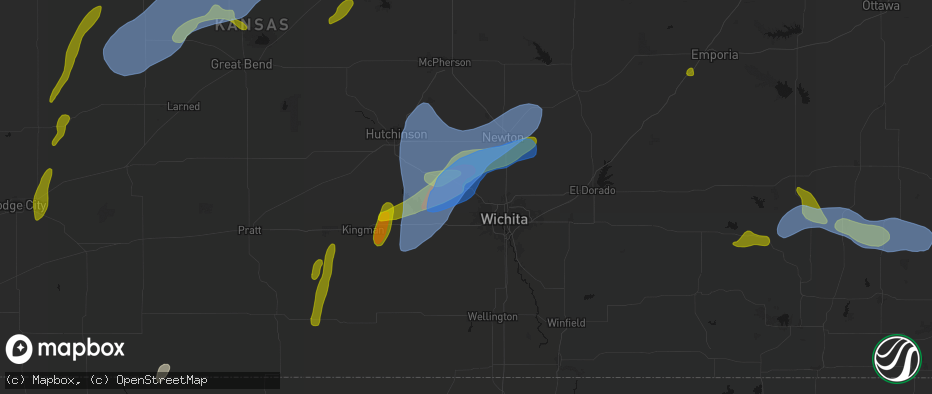 Hail map in Colwich, KS on May 30, 2026