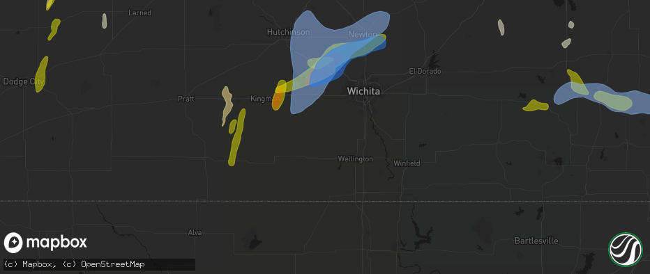 Hail map in Conway Springs, KS on May 30, 2026