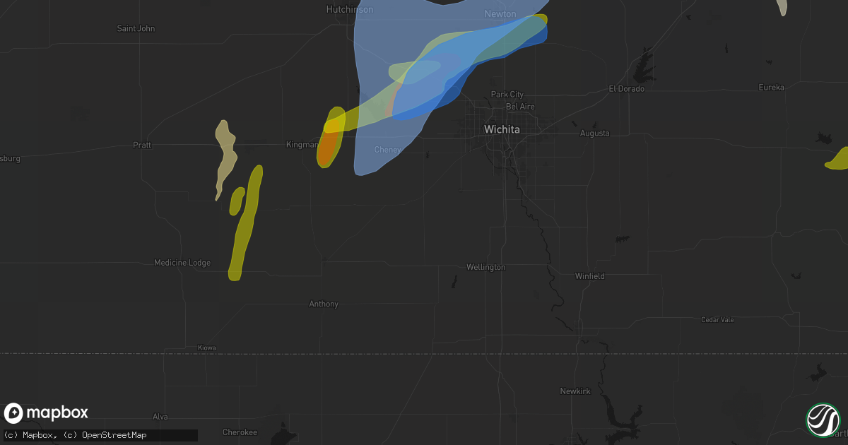 Hail map in Conway Springs, KS on May 30, 2026