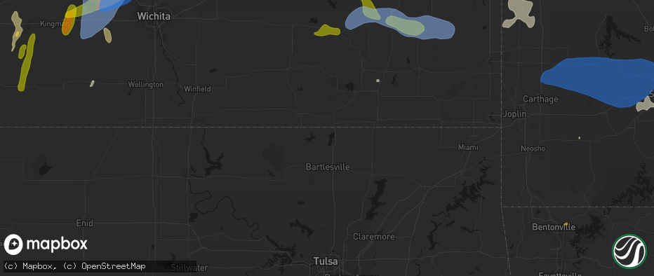 Hail map in Copan, OK on May 30, 2026
