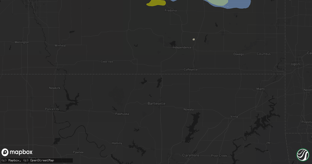 Hail map in Copan, OK on May 30, 2026