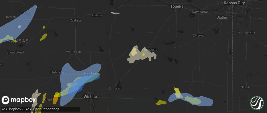 Hail map in Cottonwood Falls, KS on May 30, 2026