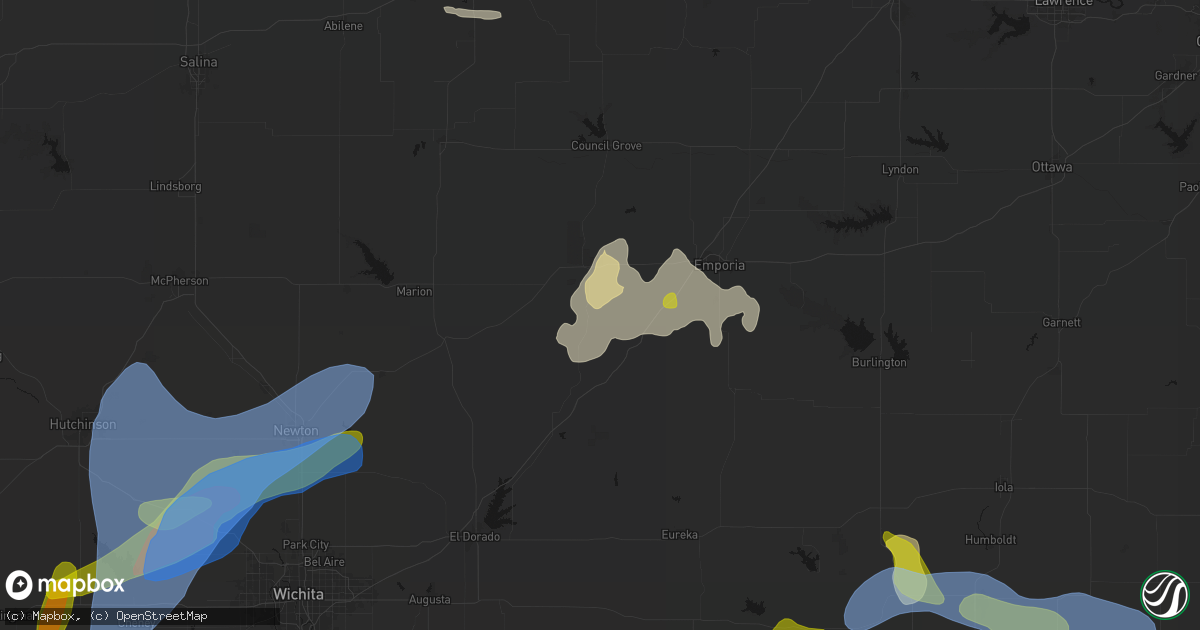 Hail map in Cottonwood Falls, KS on May 30, 2026