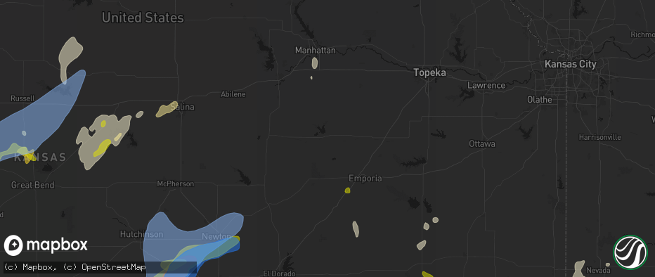 Hail map in Council Grove, KS on May 30, 2026