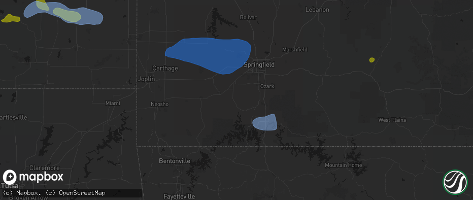 Hail map in Crane, MO on May 30, 2026