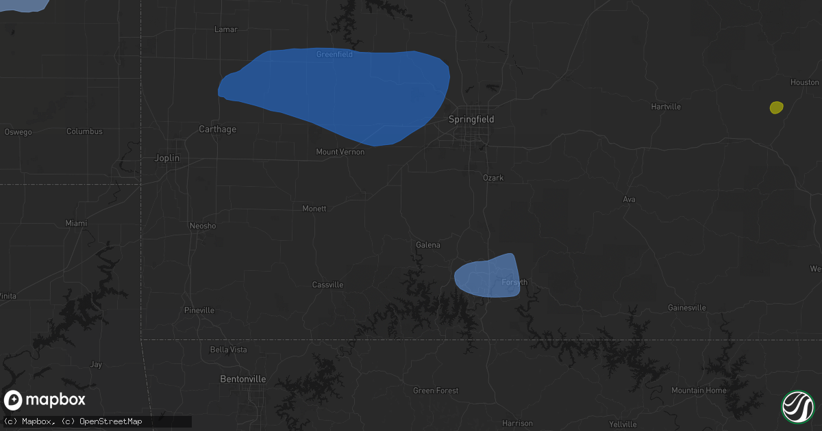 Hail map in Crane, MO on May 30, 2026