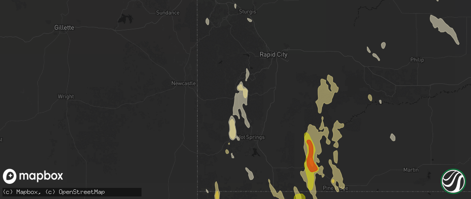 Hail map in Custer, SD on May 30, 2026