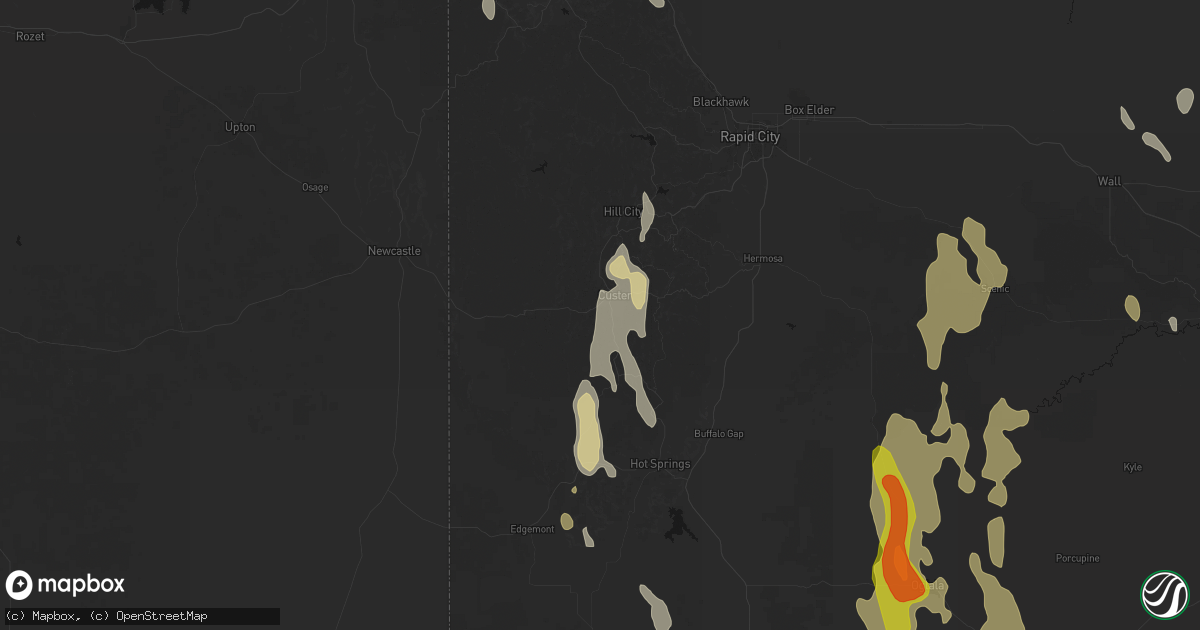 Hail map in Custer, SD on May 30, 2026