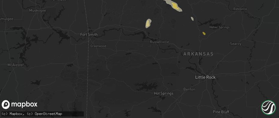 Hail map in Danville, AR on May 30, 2026
