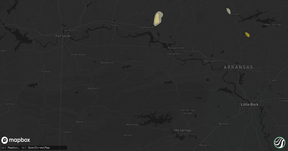 Hail map in Danville, AR on May 30, 2026