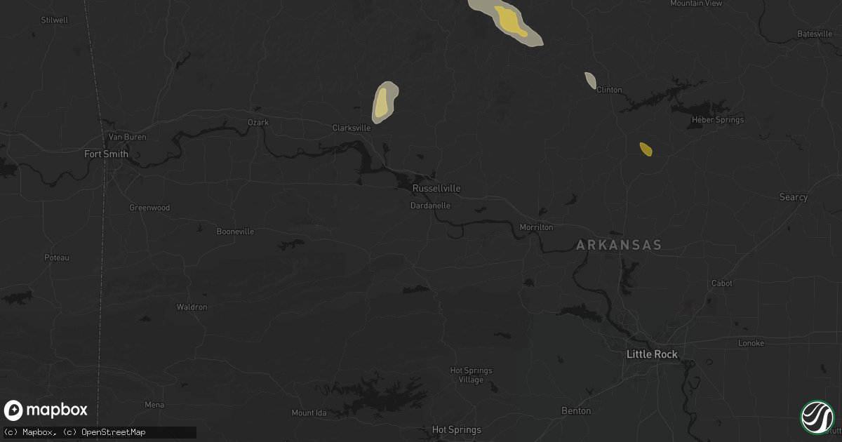 Hail map in Dardanelle, AR on May 30, 2026