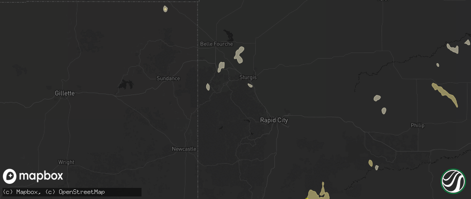 Hail map in Deadwood, SD on May 30, 2026