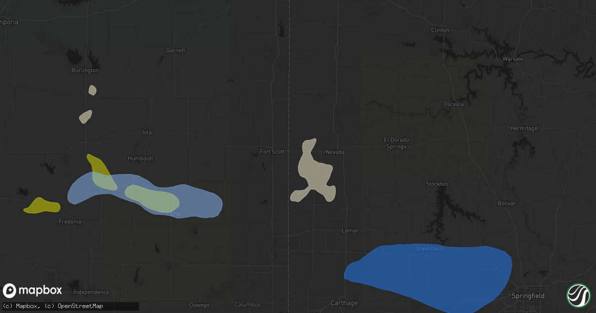 Hail map in Deerfield, MO on May 30, 2026