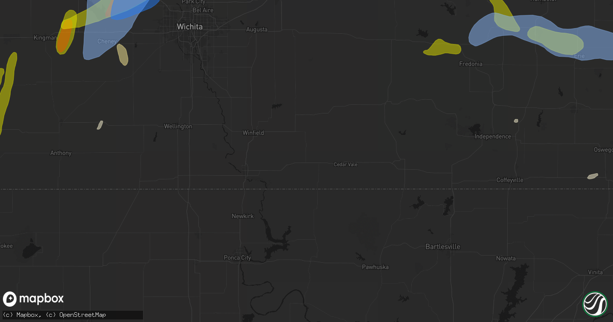 Hail map in Dexter, KS on May 30, 2026