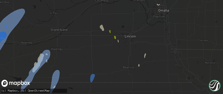 Hail map in Dorchester, NE on May 30, 2026