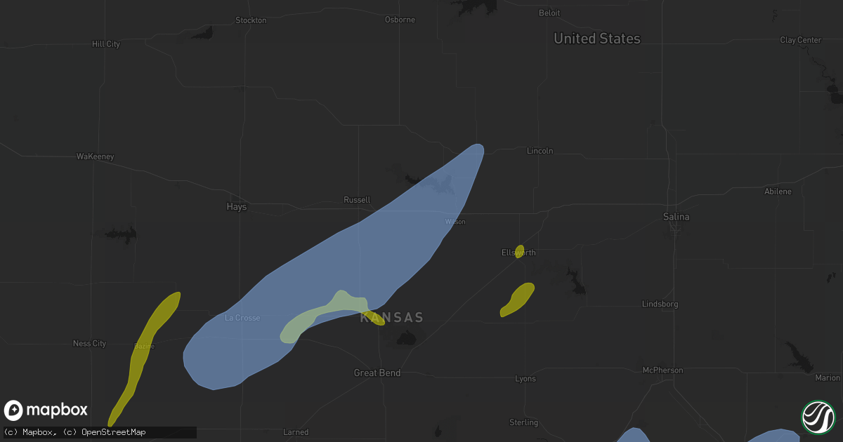 Hail map in Dorrance, KS on May 30, 2026
