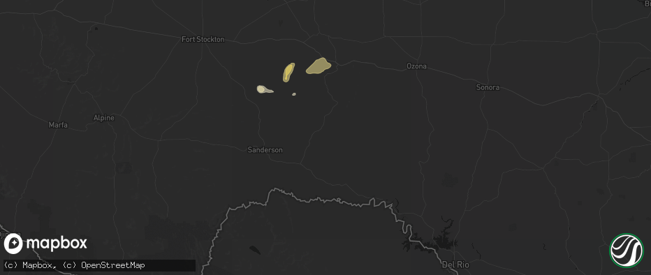 Hail map in Dryden, TX on May 30, 2026