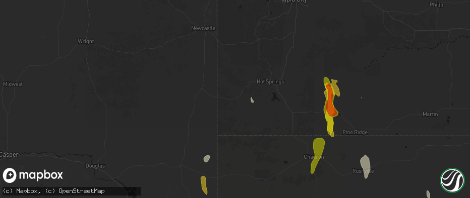 Hail map in Edgemont, SD on May 30, 2026