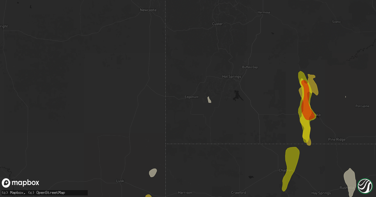 Hail map in Edgemont, SD on May 30, 2026