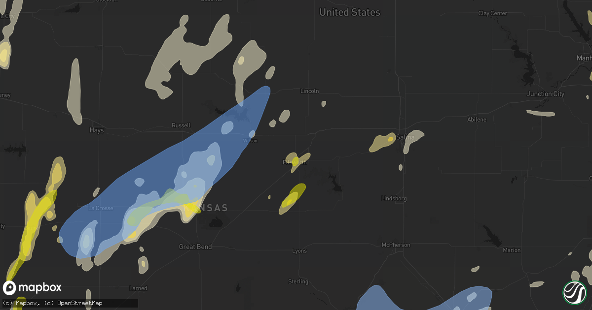 Hail map in Ellsworth, KS on May 30, 2026