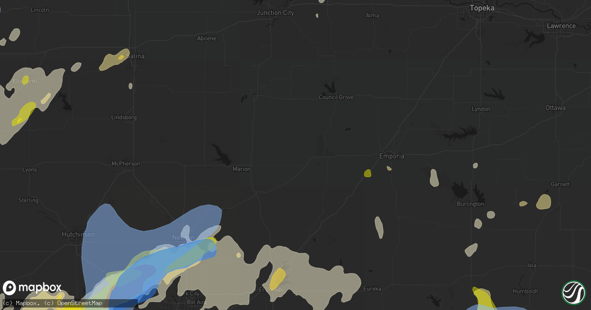Hail map in Elmdale, KS on May 30, 2026